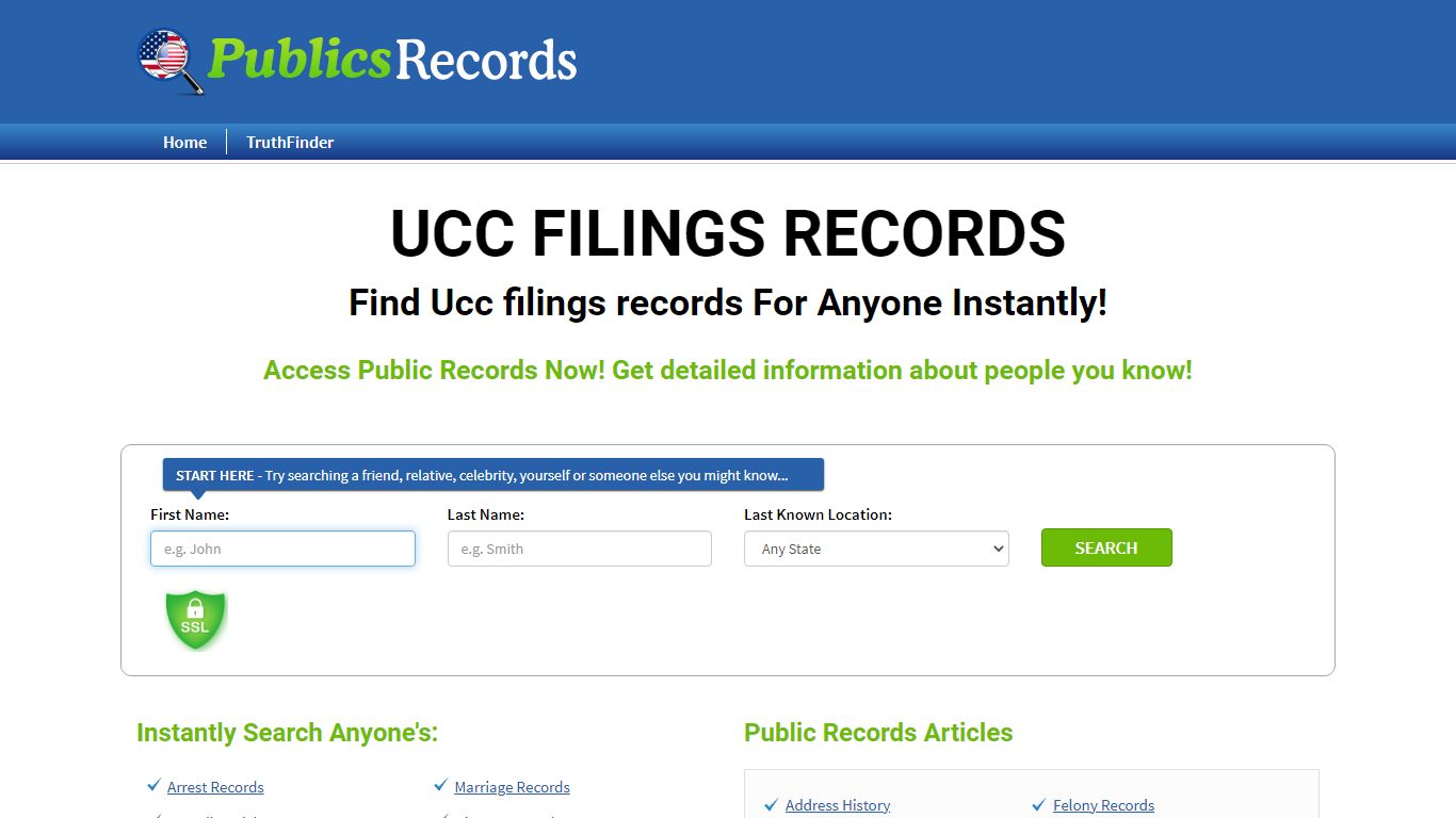 Find Ucc filings records For Anyone Instantly!