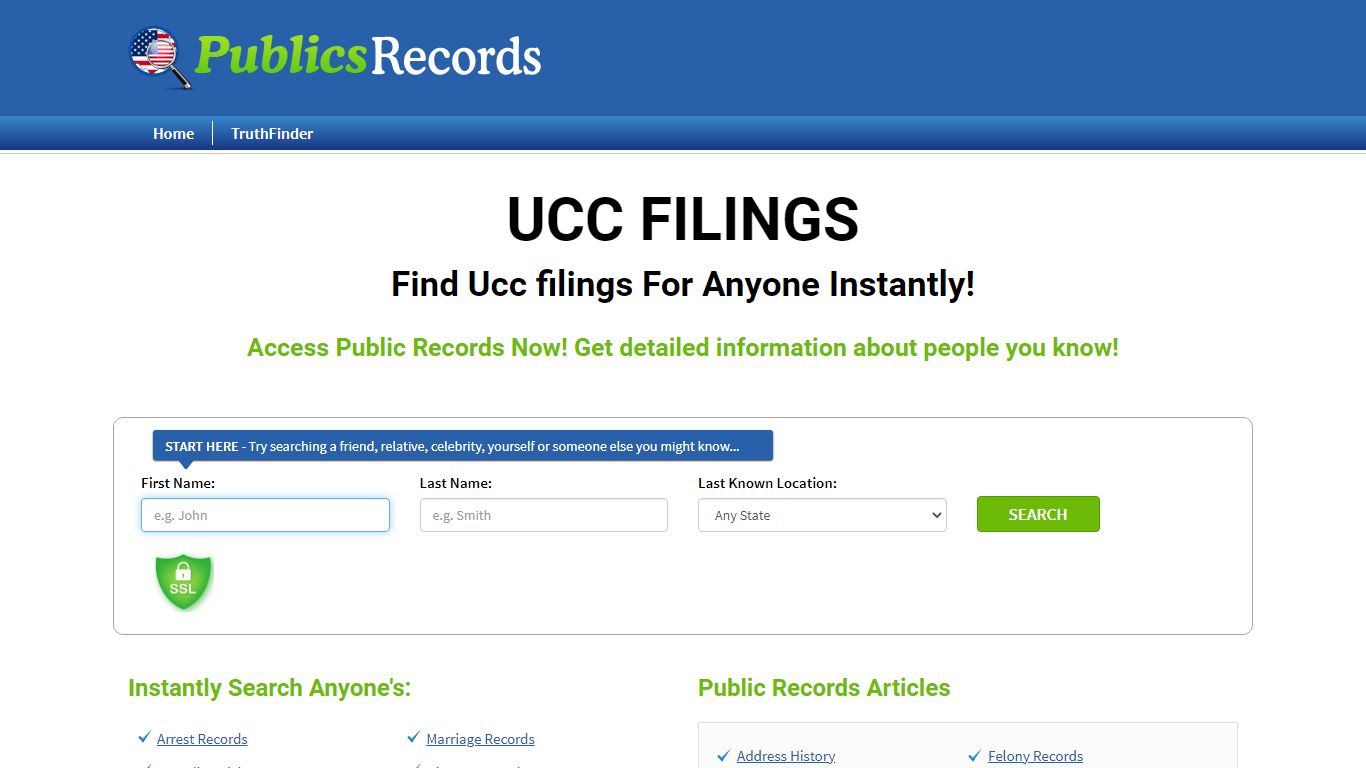 Find Ucc filings For Anyone Instantly! - publicsrecords.com